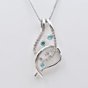 パライバトルマリン ネックレス K18WG 0.07ct D0.19ct 買取実績【買取日：2023年2月28日】