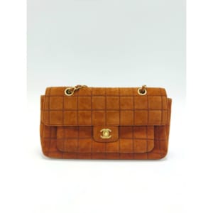 シャネル チョコバー Sフラップ Wチェーン ブラウン スエード GD金具 買取実績【買取日：2023年2月24日】