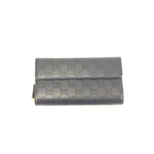 グッチシマ Wホック ラウンドファスナー長財布 ネイビー レザー アウトレット 買取実績