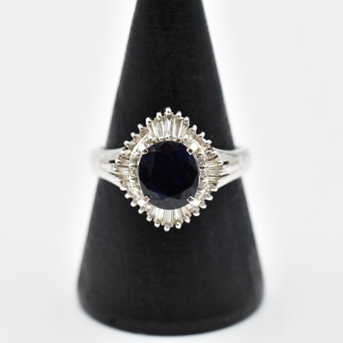 サファイア×ダイヤリング Pt900 1.63ct D0.35ct Bランク