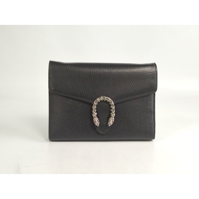 グッチ ディオニュソス チェーンショルダーバッグ 黒 レザー Bランク