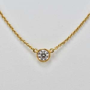 ティファニー バイザヤード 1Pダイヤネックレス K18YG D0.2ct G