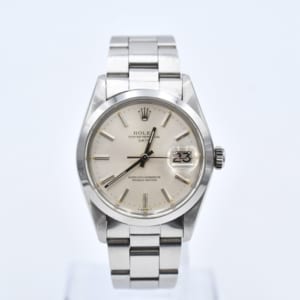 ロレックス オイスターパーペチュアルデイト 1500 SS シルバー文字盤 買取実績【買取日：2023年4月24日】