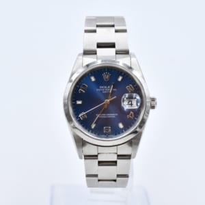 ロレックス オイスターパーペチュアルデイト 15200 SS 青文字盤 買取実績【買取日：2023年6月4日】