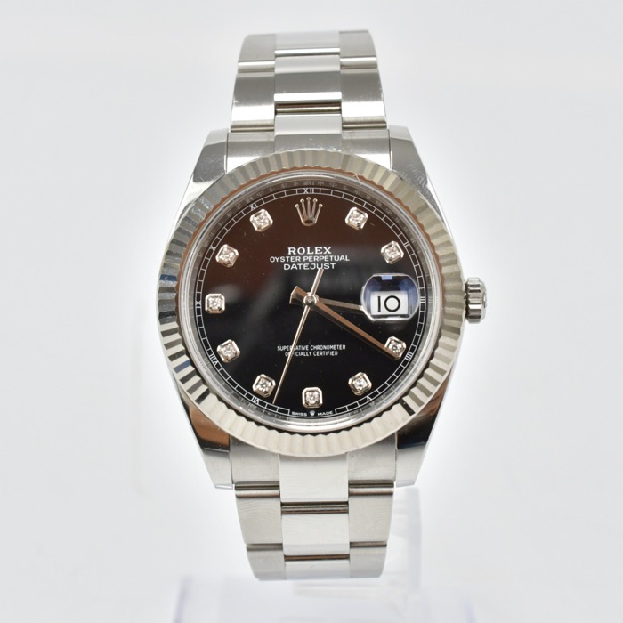 ロレックスデイトジャスト 126234 SS ブラック文字盤 オイスターブレス